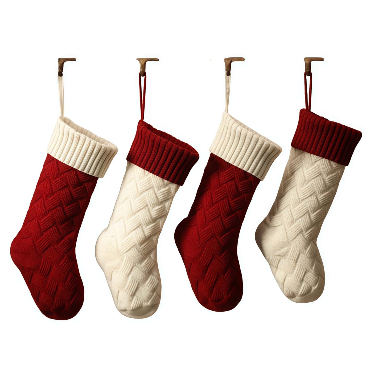 Knitted Christmas Stockings Large Size Cable Knit Holiday Decorative Gifts